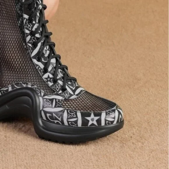 Ladies Shoes Lace up Boots - Picture 4 of 4